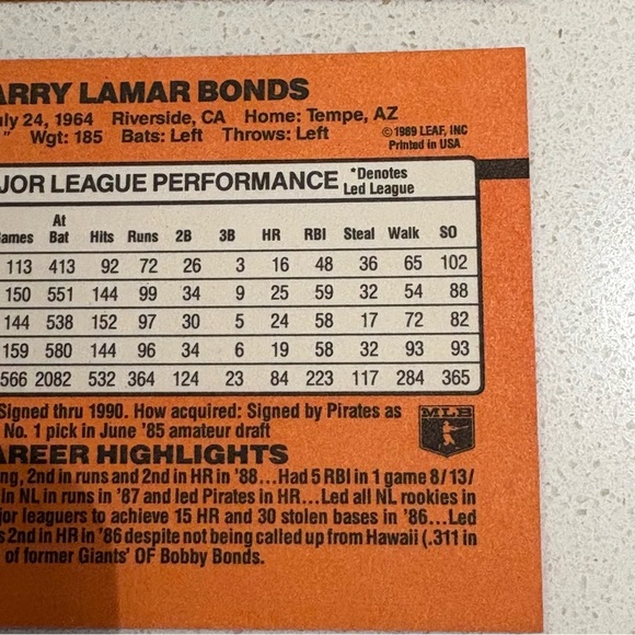 Donruss 90 Barry Bonds and Mark McGwire Baseball Cards - Picture 6 of 15